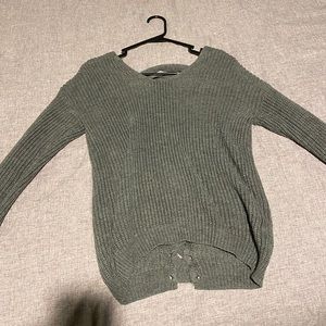 Gray knit sweater